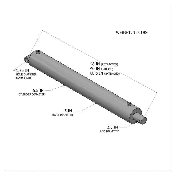 Hidraulinis be apėjimo cilindras