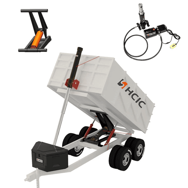 Didelių tonų HSG aukšto slėgio hidraulinės alyvos cilindras savivarčiai priekabai